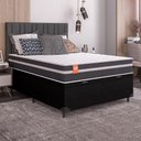 Ver imagem 7 de Cama Box Baú Casal Colchão Molas 138X188X63Cm Branco / Preto