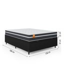 Ver imagem 5 de Cama Box Baú Casal Colchão Molas 138X188X63Cm Branco / Preto