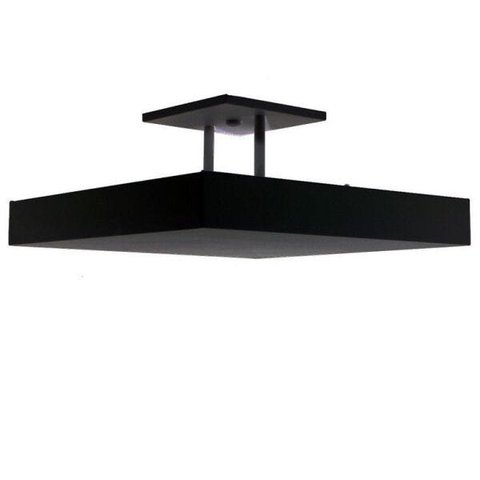 Luminária Plafon Rebatedor Luz Indireta 50cm 4 Lâmpadas Preto