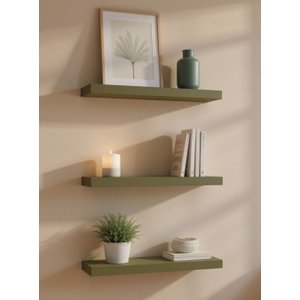 Kit de 3 Prateleiras 60cm Mdf Verde - On Móveis