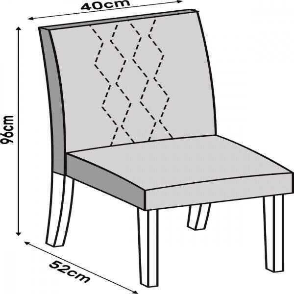 Conjunto Mesa de Jantar Sé com 4 Cadeiras Elis - 6