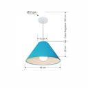 Ver imagem 2 de Lustre Pendente Cone Vivare Md-4078 Cúpula em Tecido 25/40x15cm - Bivolt Azul-turquesa 127/220v