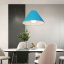 Ver imagem 3 de Lustre Pendente Cone Vivare Md-4078 Cúpula em Tecido 25/40x15cm - Bivolt Azul-turquesa 127/220v