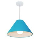 Ver imagem 1 de Lustre Pendente Cone Vivare Md-4078 Cúpula em Tecido 25/40x15cm - Bivolt Azul-turquesa 127/220v