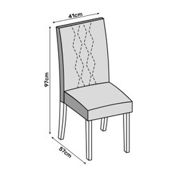 Kit 2 Cadeiras Elis para Sala de Jantar Dj Móveis - 5