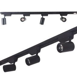 Trilho Eletrificado 2M + 6 Spot LED 7W 6000K Bivolt Preto - 2