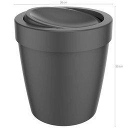 Lixeira Tampa Basculante Vitra 5l Cesto Lixo Banheiro Ou Preto - 2