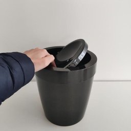 Lixeira Tampa Basculante Vitra 5l Cesto Lixo Banheiro Ou Preto - 6