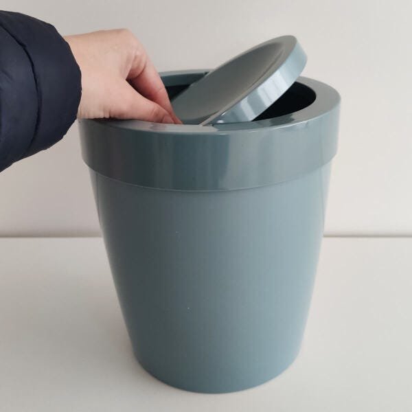 Lixeira Tampa Basculante Vitra 5l Cesto Lixo Banheiro Ou Azul Glacial - 5