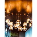 Ver imagem 5 de Pendente Redondo Esfera 30cm Dourado e Vidro Cristal Madelustre