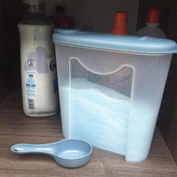Pote Porta Sabão em Pó de Plástico 1kg com Tampa e Dosador Sanremo - 5