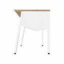 Ver imagem 6 de Estação Trabalho Plataforma Individual com Caixa de Tomadas Pés Cavalete 135cm Industrial Executive Macadâmia E Branco