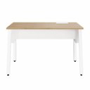 Ver imagem 4 de Estação Trabalho Plataforma Individual com Caixa de Tomadas Pés Cavalete 135cm Industrial Executive Macadâmia E Branco