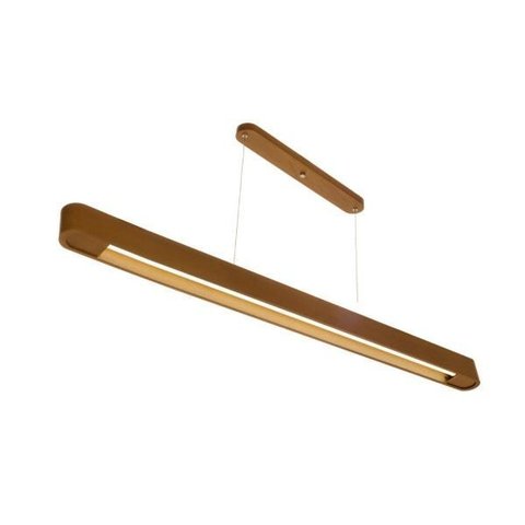 Luminária Pendente 1Lâmp Retangular 130cm Madeira Castanho Madelustre