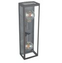 Ver imagem 1 de Arandela Externa Retro Retangular 5 Vidros Dupla 40cm Marrom