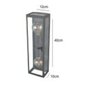 Ver imagem 2 de Arandela Externa Retro Retangular 5 Vidros Dupla 40cm Marrom