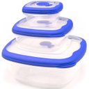 Ver imagem 1 de Jogo de Potes Plástico Herméticos Quadrado com Tampa Sanremo