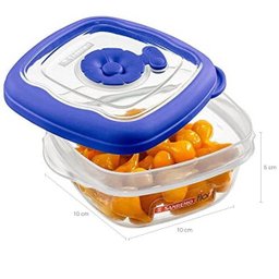 Jogo de Potes Plástico Herméticos Quadrado com Tampa Sanremo - 3