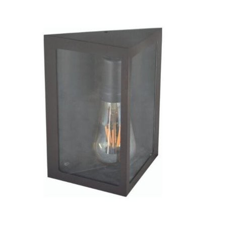 Arandela Externa Retro Triangulo 2 Vidros 23cm Marrom