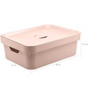 Ver imagem 2 de Caixa Organizadora Grande Para Closet 10L Com Tampa Nordi Rosa Nude
