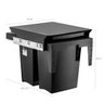 Lixeira Deslizante Dupla 30L Ecológica Para Cozinha Master Grafite - 4