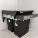 Ver imagem 3 de Lixeira Deslizante Dupla 30L Ecológica Para Cozinha Master Grafite