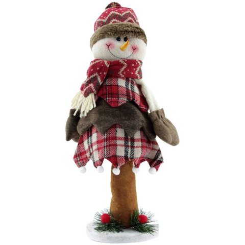 Boneco de Neve Natal em Tecido com Mola 40cm