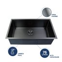 Ver imagem 2 de Cuba para Cozinha de Embutir Gourmet Aço Inox Cinza Chumbo 76x44 Addra