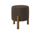 Ver imagem 4 de Kit 2 Puffs Decorativo Redondo Banqueta Sala Quarto Escritório Pés Madeira Zuppy - Marrom Suede