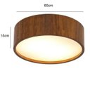 Ver imagem 2 de Luminária Plafon Sobrepor Redondo 60cm em Madeira Imbuia