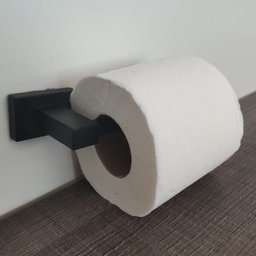 Suporte Porta Papel Higiênico Preto Quadrado De Metal Papeleira Banheiro - 3