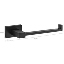 Suporte Porta Papel Higiênico Preto Quadrado De Metal Papeleira Banheiro - 2