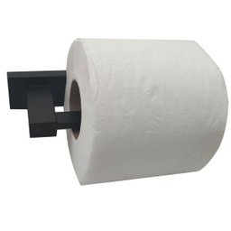 Suporte Porta Papel Higiênico Preto Quadrado De Metal Papeleira Banheiro - 4