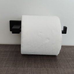 Suporte Porta Papel Higiênico Preto Quadrado De Metal Papeleira Banheiro - 5