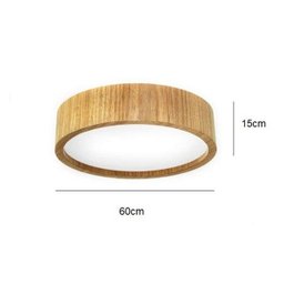 Luminária Plafon Sobrepor Redondo 60cm em Madeira Louro Freijó - 2