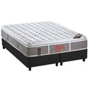 Ver imagem 1 de Cama Box Queen: Colchão Molas Pocket Ensacadas Castor New One + Base Cinza(158x198)