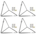 Ver imagem 5 de Kit 4 Mãos Francesas Pequenas Triangulares Suportes Aramados Estilo Industrial Cromado