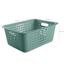 Caixa Organizadora Grande Organize Cesto Plástico 14,5 Litros Verde Eucalipto - 2 Caixa Organizadora Grande Organize Cesto Plástico 14,5 Litros Verde Eucalipto - 2