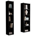 Ver imagem 1 de Kit 2 Estantes Livreiro Organizador Multiuso Workspace 5 Nichos Preto - Desk Design