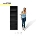 Ver imagem 5 de Kit 2 Estantes Livreiro Organizador Multiuso Workspace 5 Nichos Preto - Desk Design