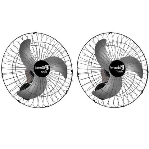Kit 2 Ventilador de Parede Tufão 60cm Preto Bivolt M2 Loren Sid