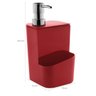 Kit Escorredor De Talheres E Dispenser Para Detergente Esponja Cozinha Vermelho - 5