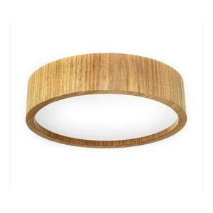 Luminária Plafon Sobrepor Redondo 80cm em Madeira Louro Freijó