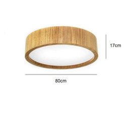 Luminária Plafon Sobrepor Redondo 80cm em Madeira Louro Freijó - 2