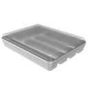 Ver imagem 1 de Separador Porta Talheres com Tampa Organizador de Gaveta Multiuso Logic Branco