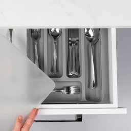 Separador Porta Talheres com Tampa Organizador de Gaveta Multiuso Logic Chumbo - 5