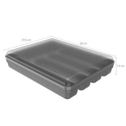 Separador Porta Talheres com Tampa Organizador de Gaveta Multiuso Logic Chumbo - 3