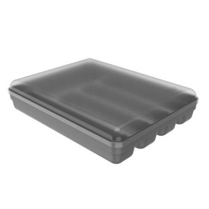 Separador Porta Talheres com Tampa Organizador de Gaveta Multiuso Logic Chumbo