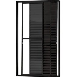 Porta de Alumínio Balcão 3 Folhas Móveis Com Fechadura Anchieta Esquadrias 2,10 x 1,50  - 1