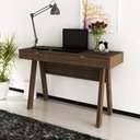 Ver imagem 1 de Escrivaninha Mesa Escritório Me 4128 2 Gavetas 120cm Nogal Marrom